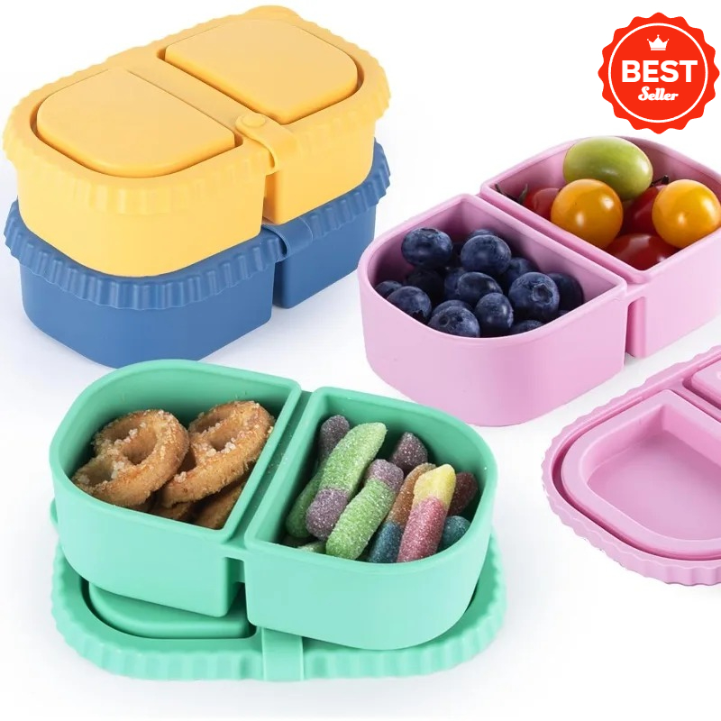 Food And Snacks For Picnic - Kapaklı Yeniden Kullanılabilir Silikon Atıştırmalık Kapları,