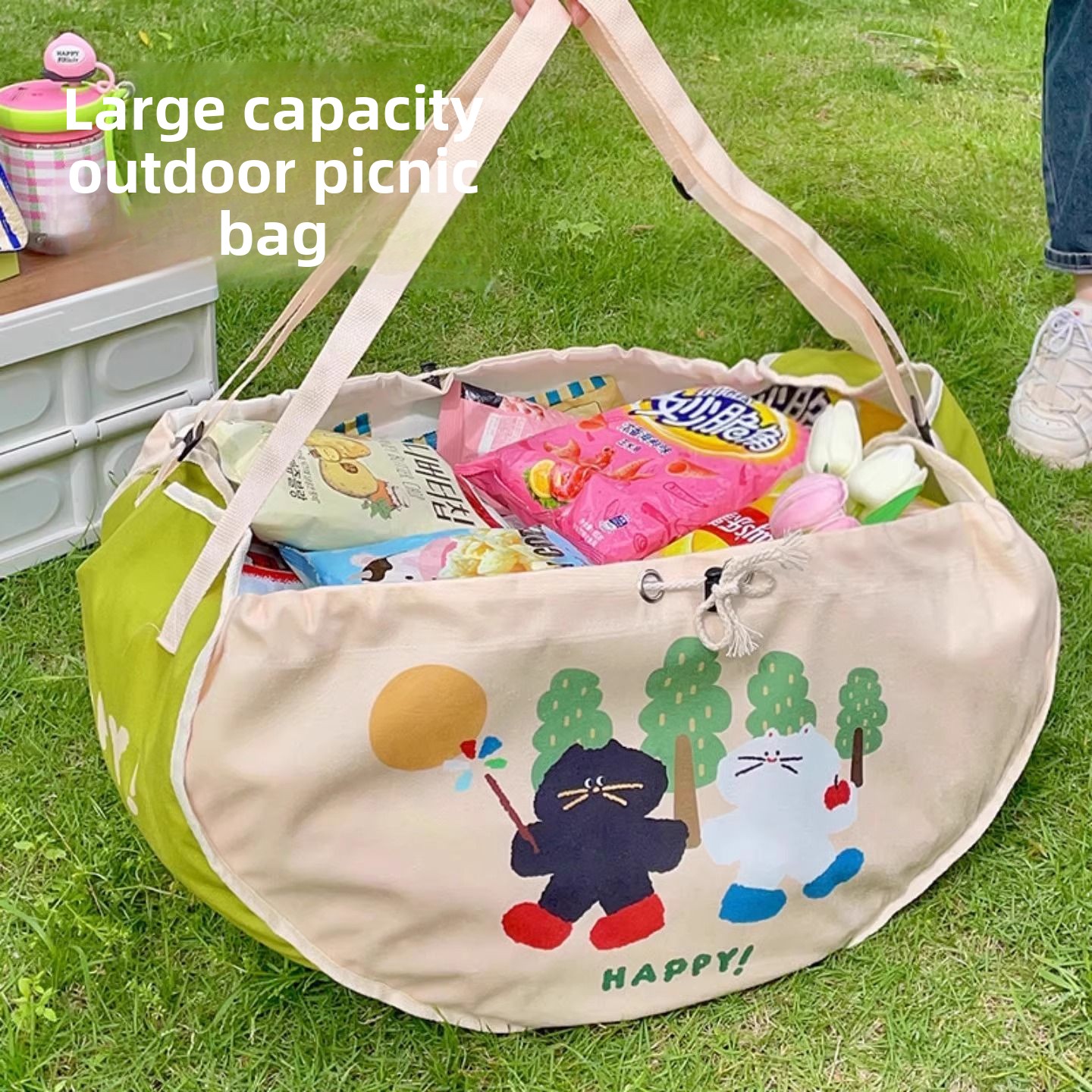 Food And Snacks For Picnic - Büyük Kapasiteli Araba Saklama Çantası, Araba