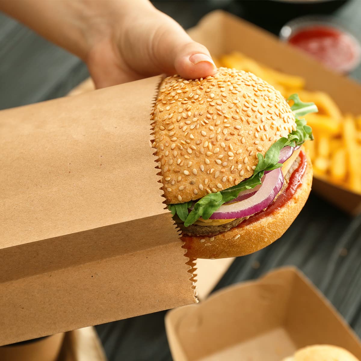 50/100 adet öğle yemeği kağıt  - Food Grocery Snacks incelemesi ve fiyatı