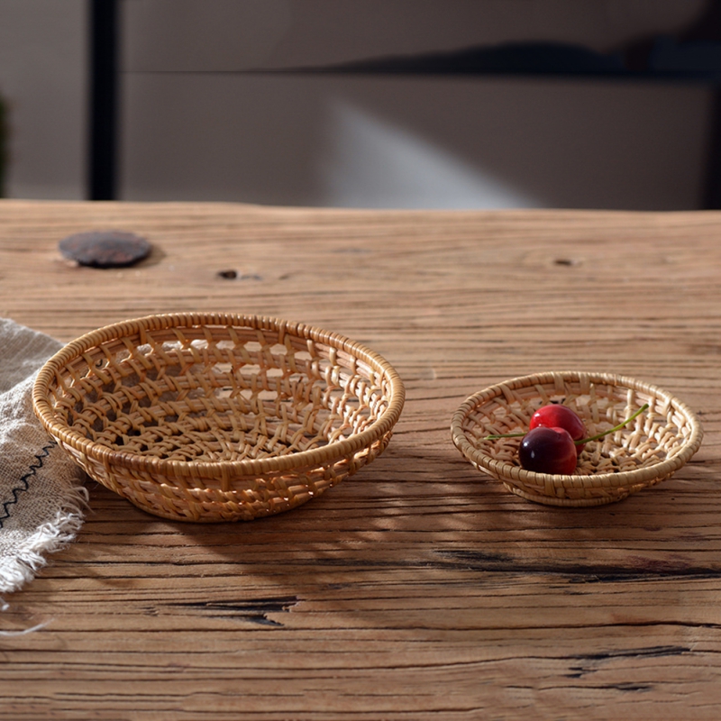 Yuvarlak Bambu Rattan Tepsi, E - Food And Snacks For Picnic incelemesi ve fiyatı